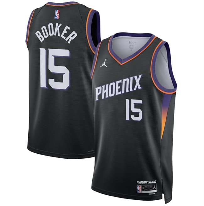 Phoenix Suns #15 Devin Booker Black 2026 Statement Edition Stitched Basketball Jersey