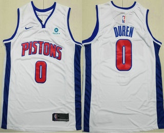 Detroit Pistons #0 Jalen Duren White Icon Sponsor Swingman Jersey