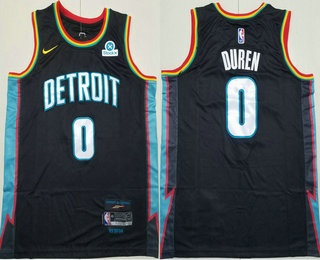 Detroit Pistons #0 Jalen Duren Black 2025 City Sponsor Swingman Jersey