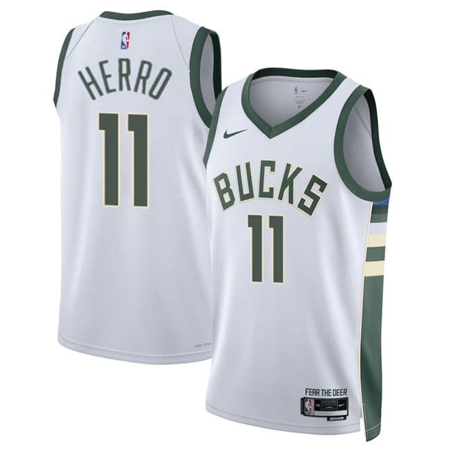 Milwaukee Bucks #11 Tyler Herro White 2026 Association Edition Stitched Basketball Jersey