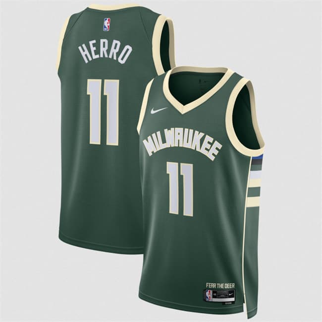 Milwaukee Bucks #11 Tyler Herro Green 2026 Icon Edition Stitched Basketball Jersey