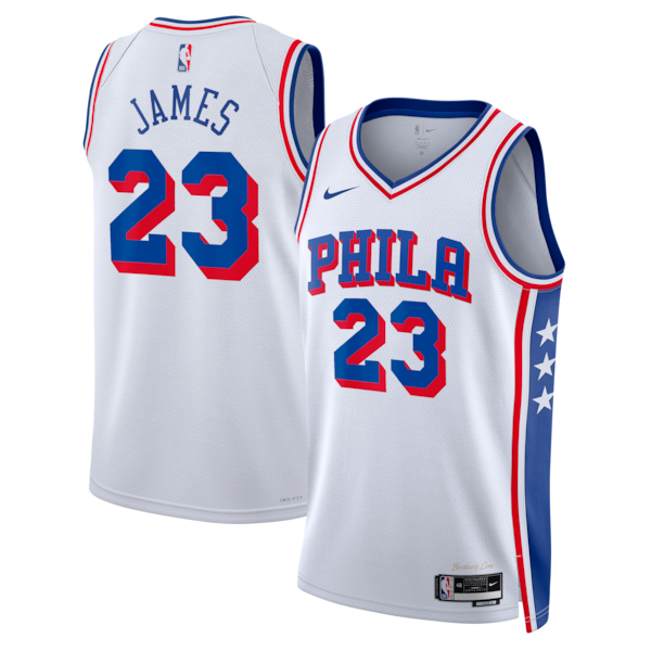 Philadelphia 76ers #23 LeBron James White 2026 Association Edition Stitched Jersey