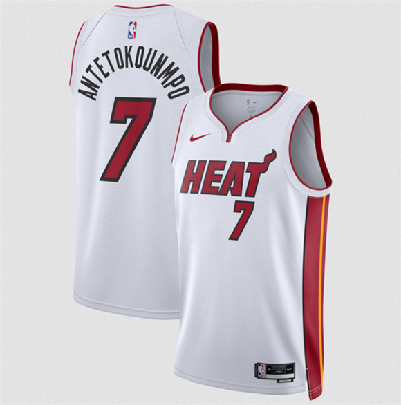 Miami Heat #7 Giannis Antetokounmpo White 2026 Association Edition Swingman Stitched Jersey