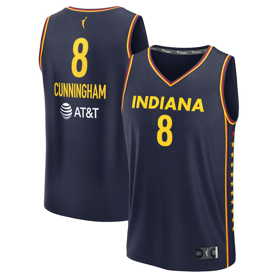 Indiana Fever #8 Sophie Cunningham Navy Stitched Basketball Jersey