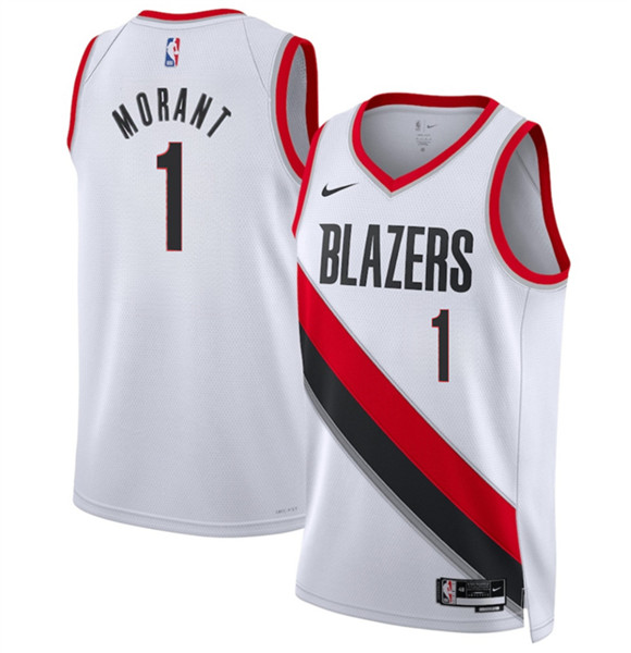 Portland Trail Blazers #1 Ja Morant White 2026 Association Edition Stitched Basketball Jersey