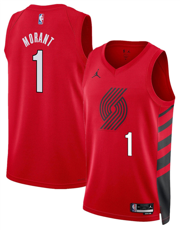 Portland Trail Blazers #1 Ja Morant Red 2026 Statement Edition Stitched Basketball Jersey