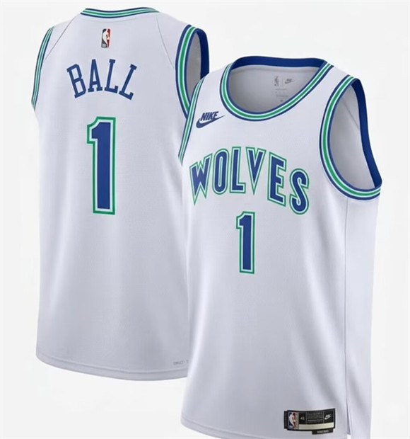 Minnesota Timberwolves #1 LaMelo Ball 2026 White Classic Edition Stitched Jersey
