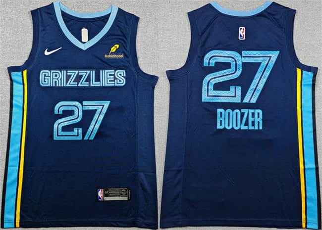 Memphis Grizzlies #27 Cameron Boozer Navy 2026 Draft Icon Edition Stitched Jersey