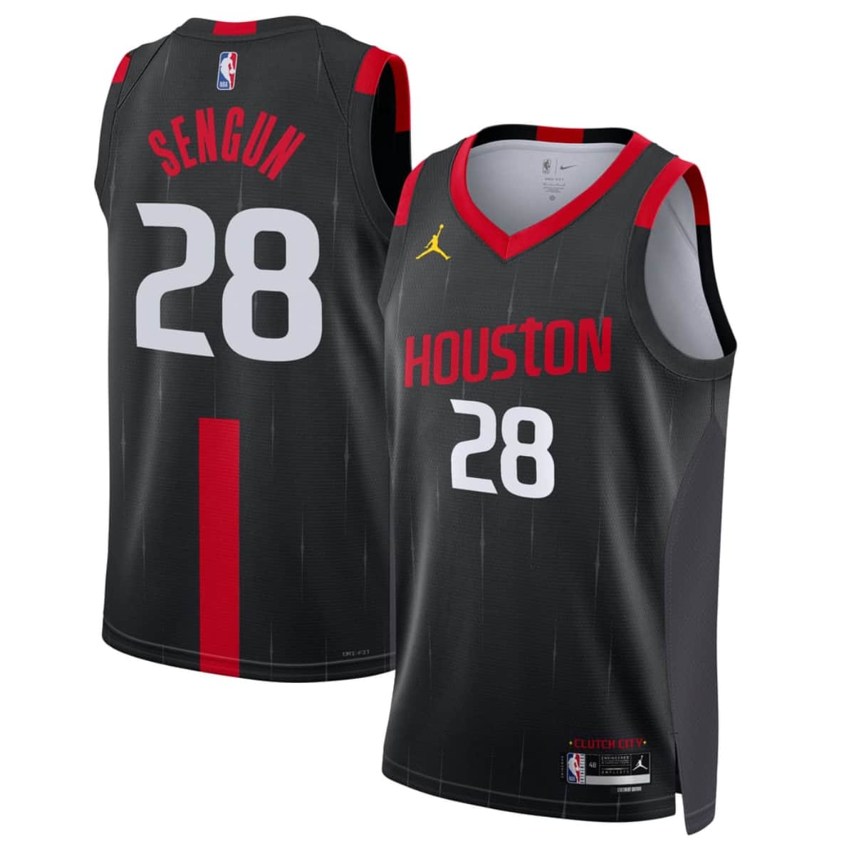 Houston Rockets #28 Alperen Sengun Black 2026-27 Statement Swingman Stitched Jersey