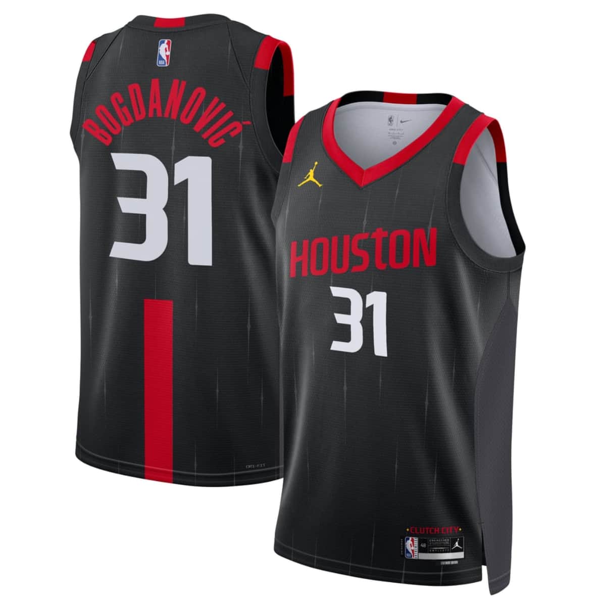 Houston Rockets #31 Bogdan Bogdanovi? Black 2026-27 Statement Swingman Stitched Jersey