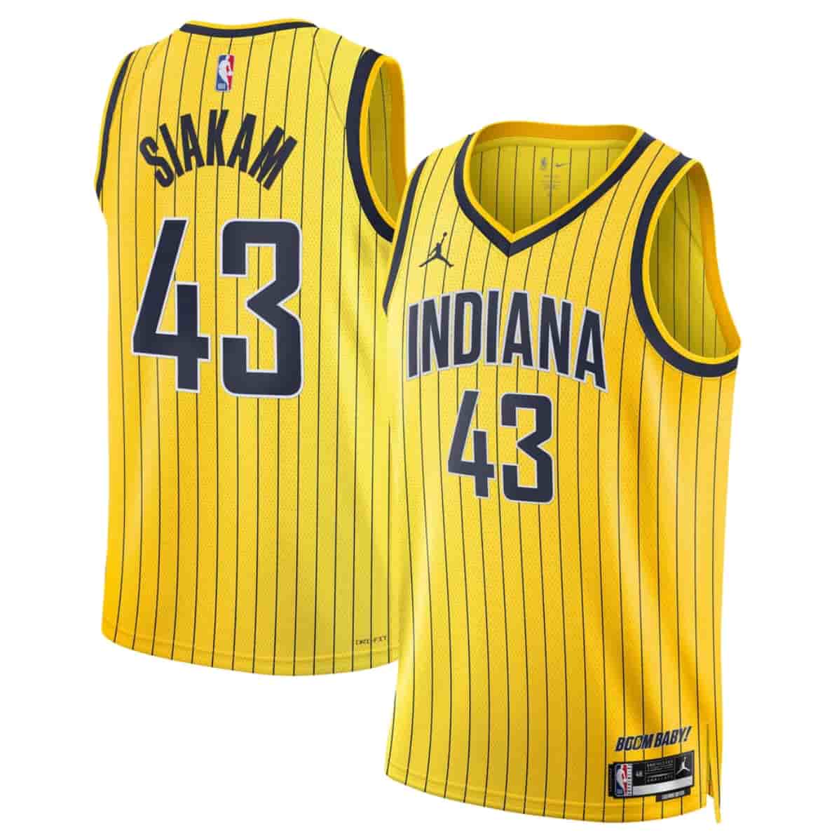 Indiana Pacers #43 Pascal Siakam Yellow 2026-27 Statement Edition Swingman Stitched Basketball Jersey