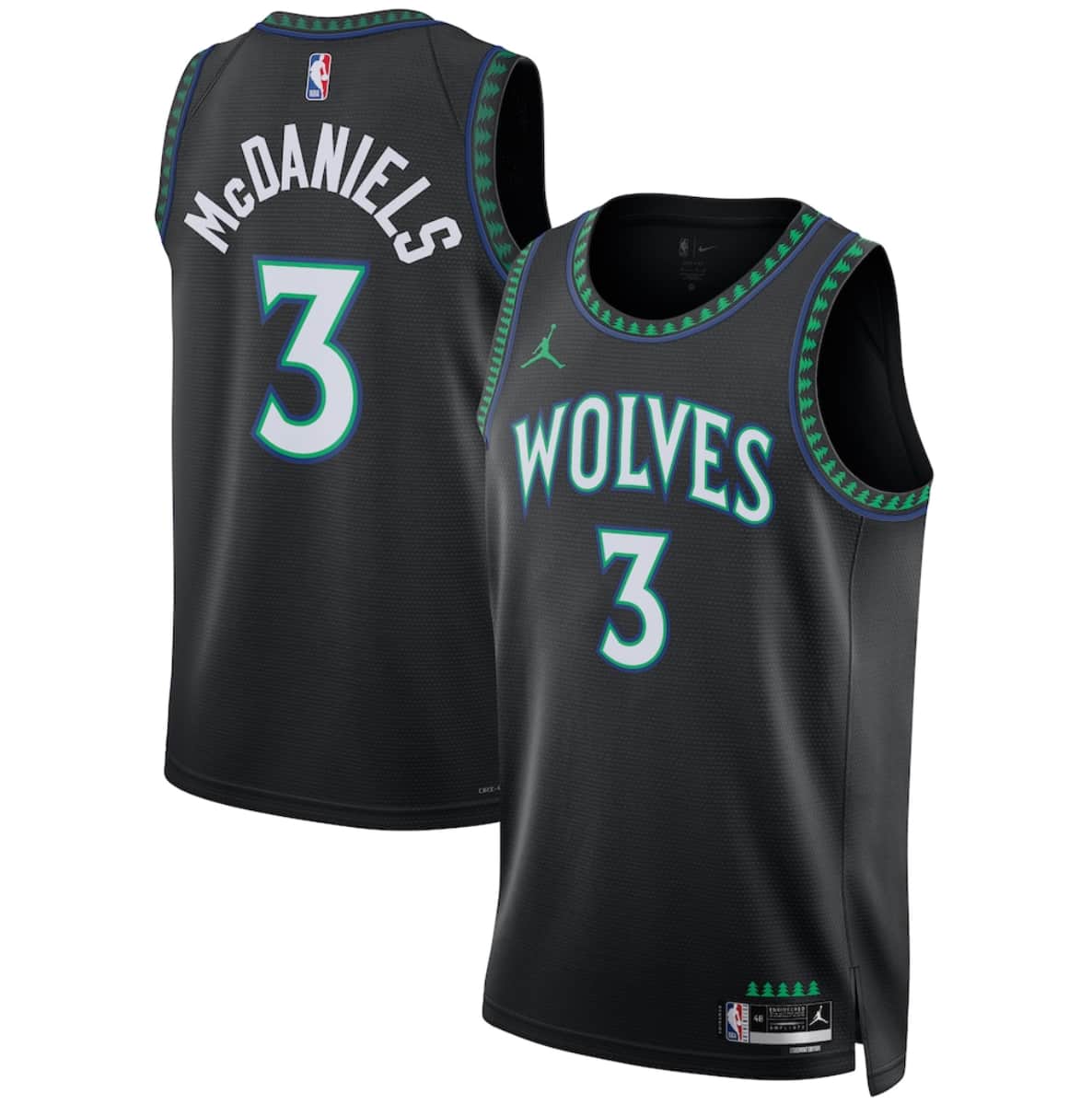 Minnesota Timberwolves #3 Jaden McDaniels Black 2026-27 Statement Swingman Edition Stitched Basketball Jersey