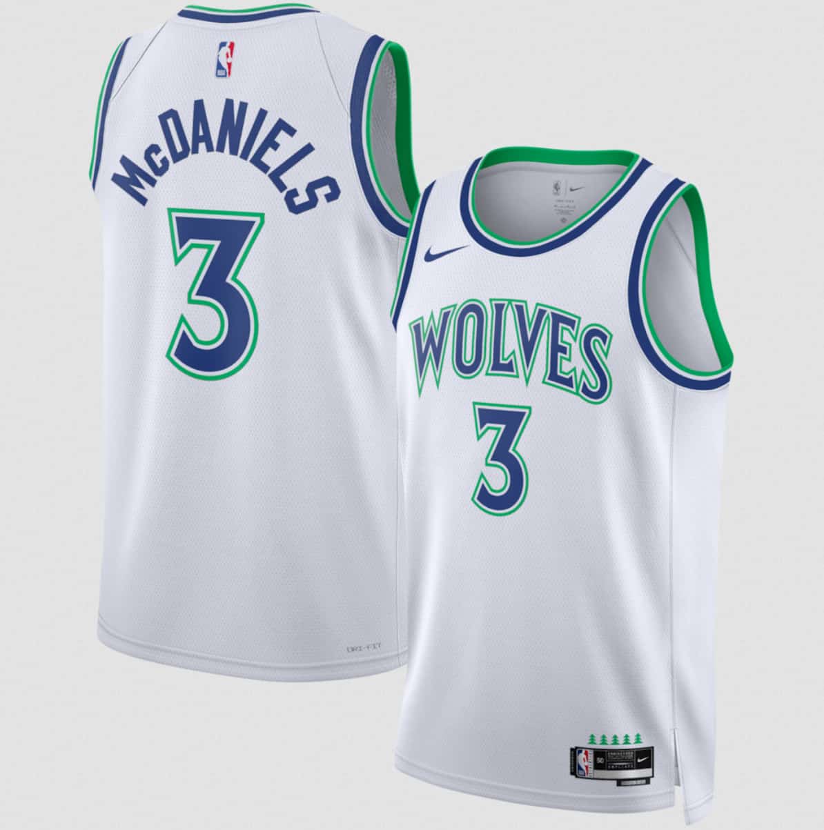 Minnesota Timberwolves #3 Jaden McDaniels White 2026-27 Association Swingman Edition Stitched Basketball Jersey