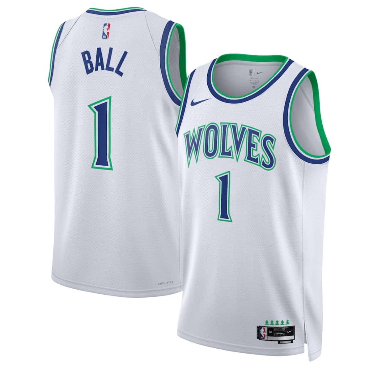 Minnesota Timberwolves #1 LaMelo Ball White 2026-27 Association Swingman Edition Stitched Basketball Jersey