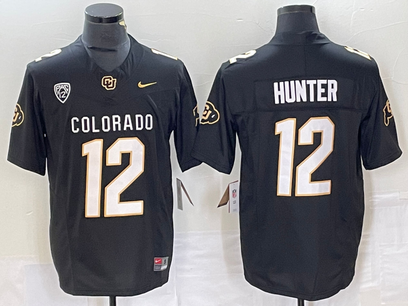 Colorado Buffaloes #12 Travis Hunter Black Stitched Football Jersey