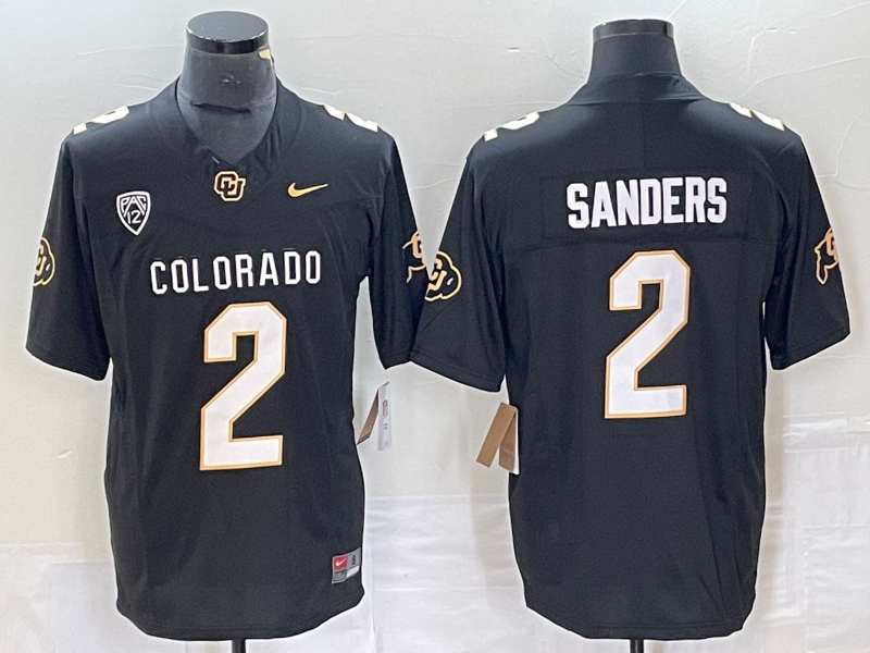 Colorado Buffaloes #2 Shedeur Sanders Black Stitched Football Jersey