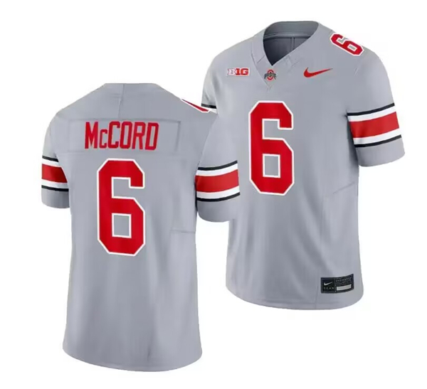 Ohio State Buckeyes #6 Kyle McCord Gray Limited Stitched Jersey