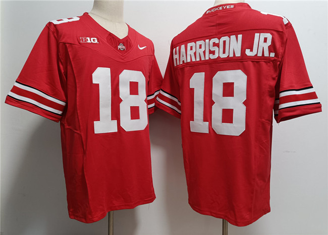 Ohio State Buckeyes #18 Marvin Harrison JR. Red Limited Stitched Jersey Ohio State Buckeyes #18 Marvin Harrison JR. Red Limited Stitched Jersey