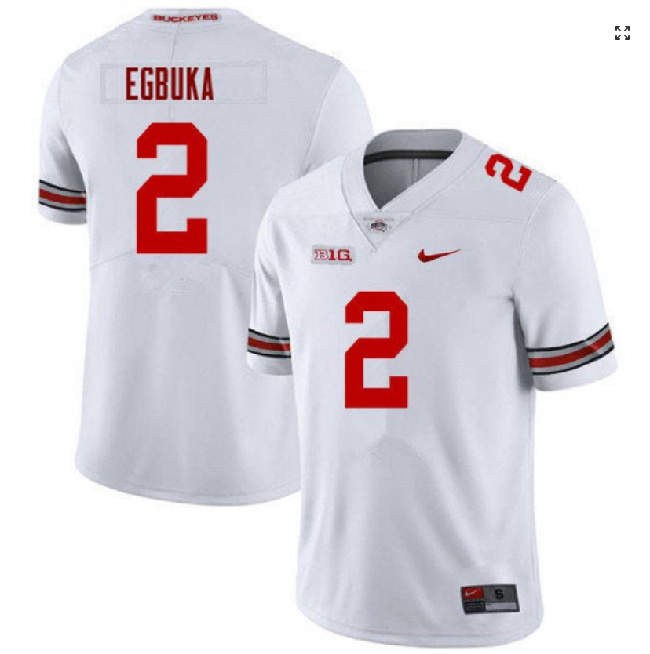 Ohio State Buckeyes #2 Emeka Egbuka White Stitched Jersey Ohio State Buckeyes #2 Emeka Egbuka White Stitched Jersey