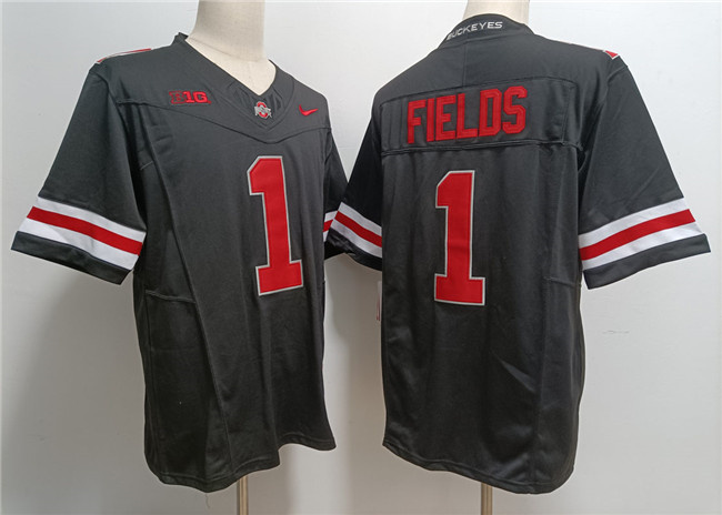 Ohio State Buckeyes #1 Justin Fields Black Limited Stitched Jersey