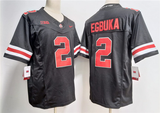 Ohio State Buckeyes #2 Emeka Egbuka Black Limited Stitched Jersey Ohio State Buckeyes #2 Emeka Egbuka Black Limited Stitched Jersey