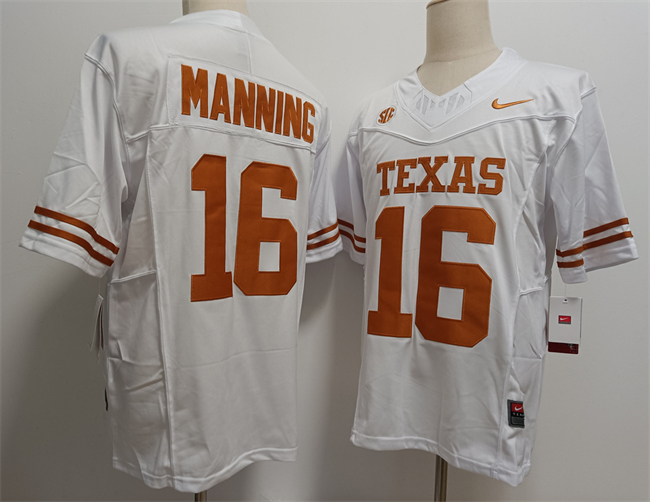 Texas Longhorns #16 Peyton Manning White F.U.S.E Stitched Jersey