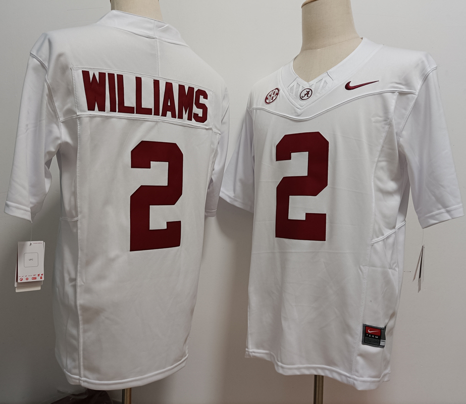 Alabama Crimson Tide #2 Ryan Williams White FUSE College Stitched Jersey