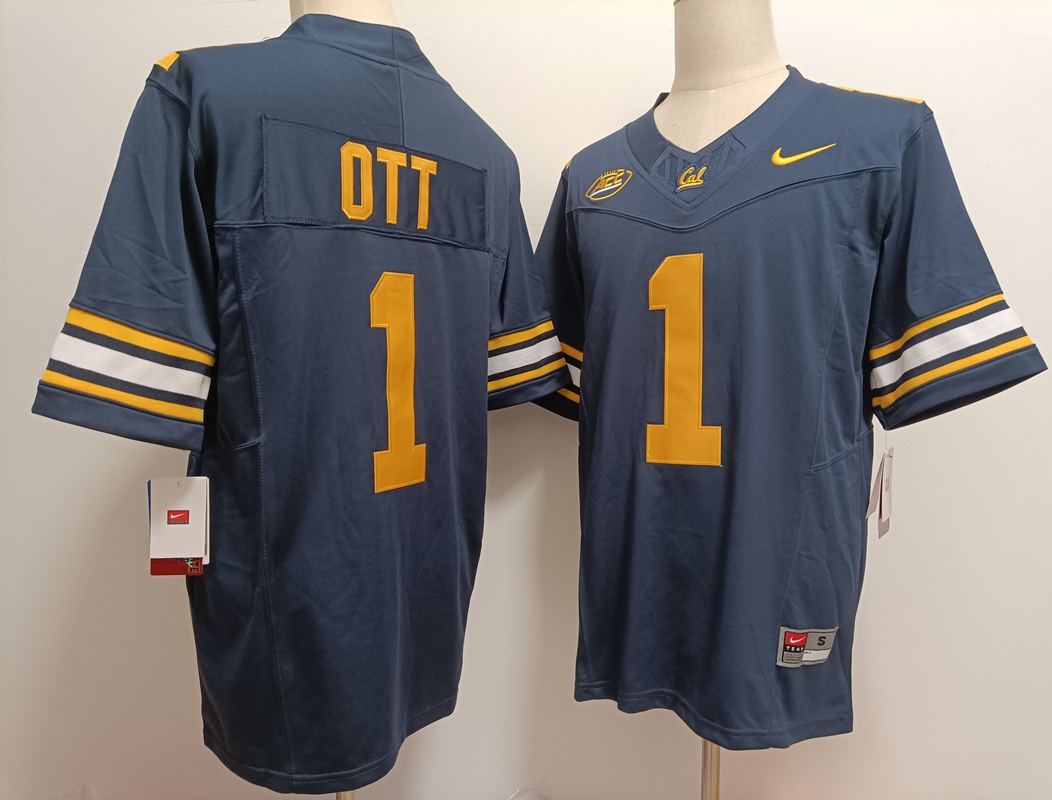 California Golden Bears #1 Jaydn Ott Navy Blue FUSE College Stitched Jersey