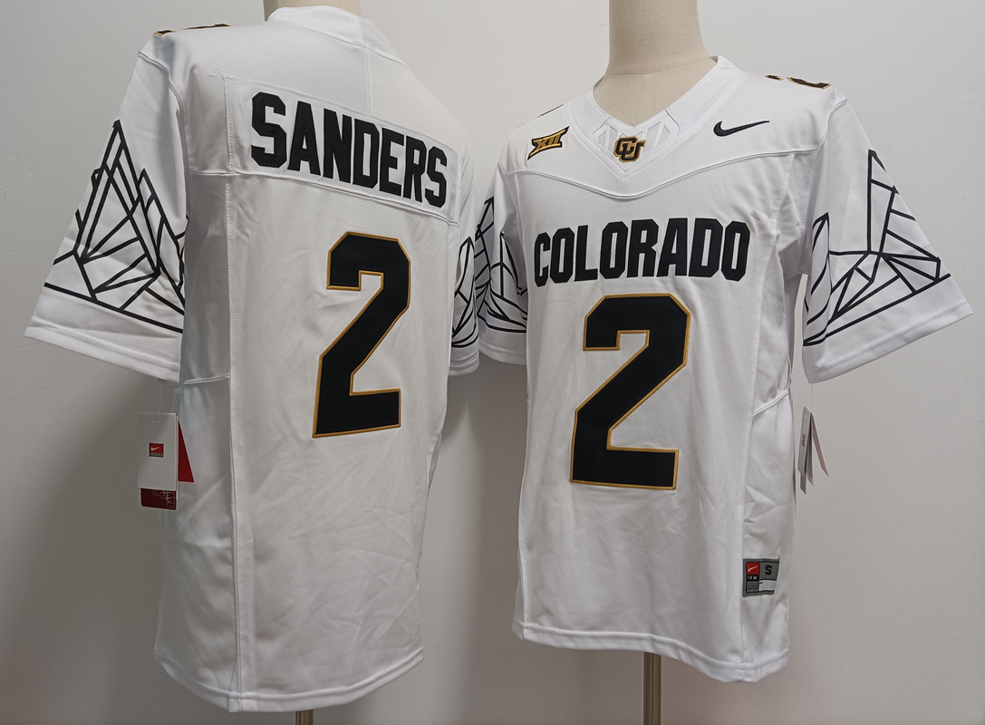 Colorado Buffaloes #2 Shedeur Sanders White Black 2024 Limited FUSE College Football Jersey