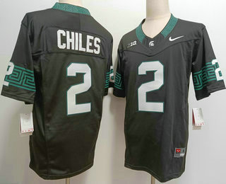 Michigan State Spartans #2 Aidan Chiles Black FUSE College Football Jersey