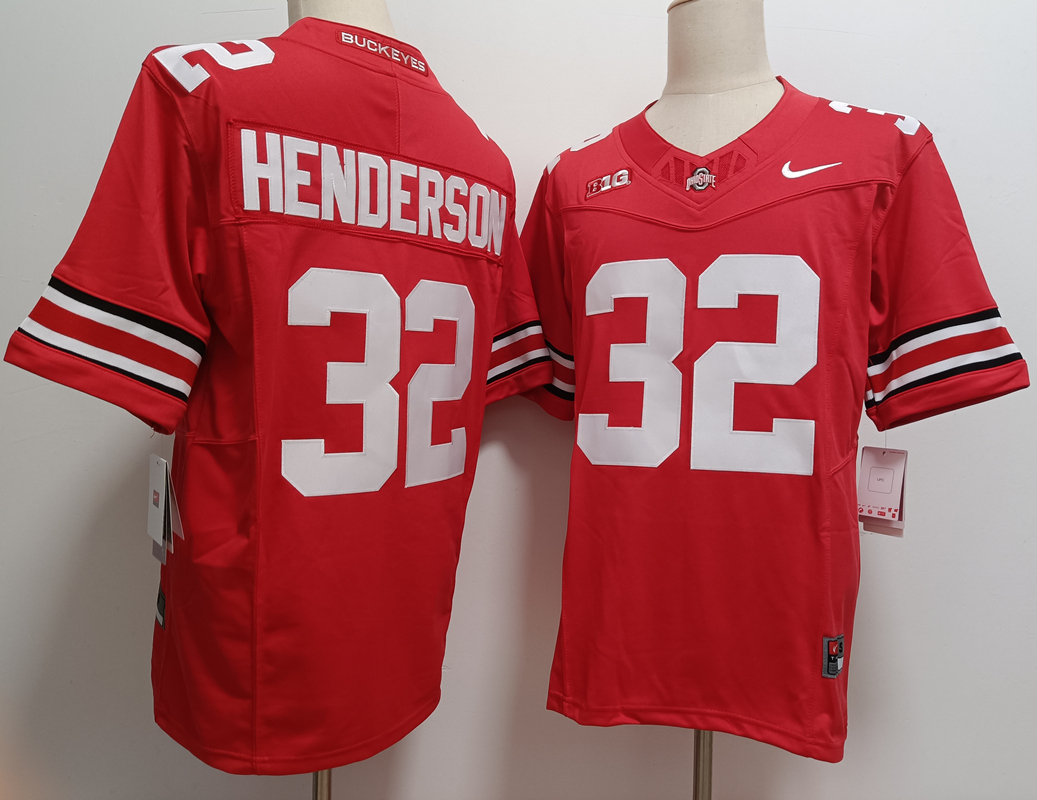 Ohio State Buckeyes #32 TreVeyon Henderson Red FUSE College Football Jersey Ohio State Buckeyes #32 TreVeyon Henderson Red FUSE College Football Jersey
