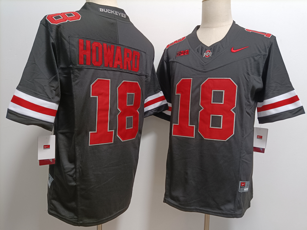 Ohio State Buckeyes #18 Will Howard Black FUSE College Football Jersey Ohio State Buckeyes #18 Will Howard Black FUSE College Football Jersey