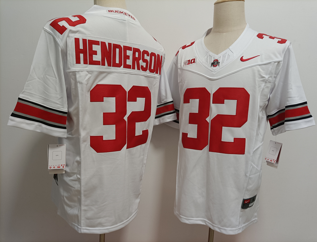 Ohio State Buckeyes #32 TreVeyon Henderson White FUSE College Football Jersey Ohio State Buckeyes #32 TreVeyon Henderson White FUSE College Football Jersey