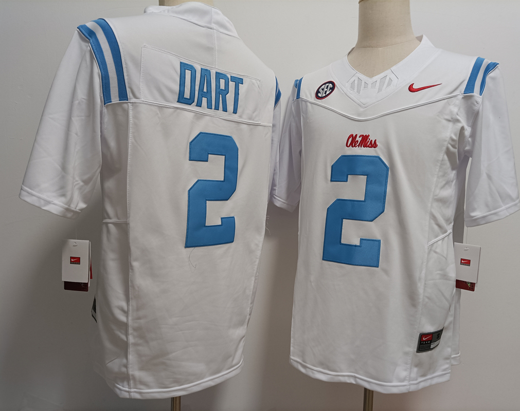 Ole Miss Rebels #2 Jaxson Dart White 2024 F.U.S.E Stitched Jersey
