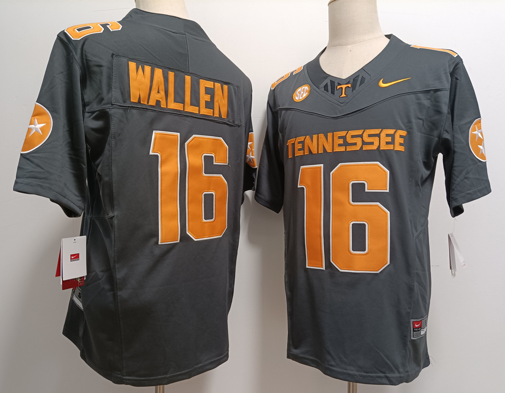 Tennessee Volunteers #16 Peyton Manning Grey FUSE College Stitched Jersey