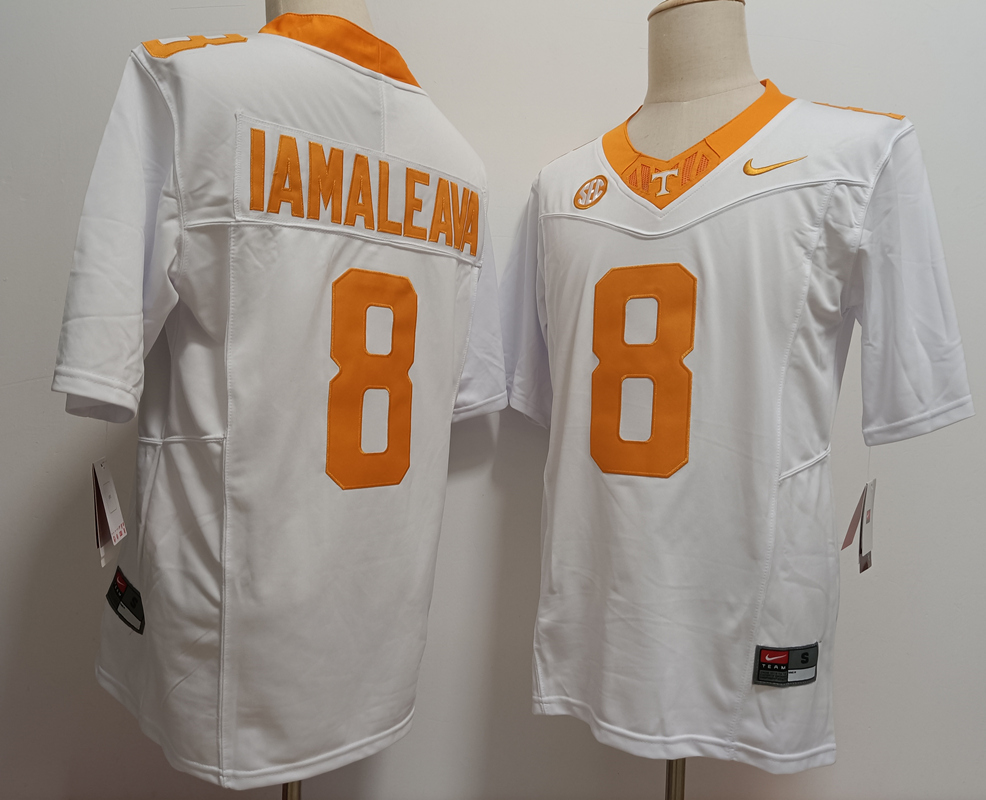 Tennessee Volunteers #8 Nico Iamaleava White FUSE College Stitched Jersey