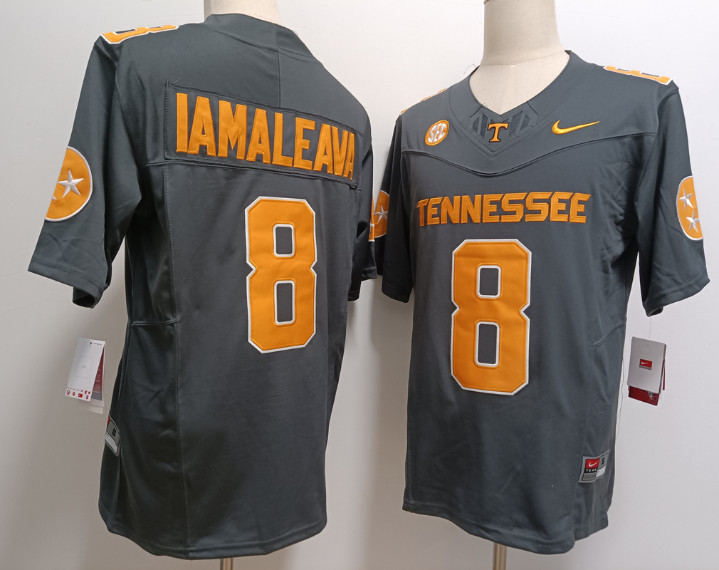 Tennessee Volunteers #8 Nico Iamaleava Grey FUSE College Stitched Jersey