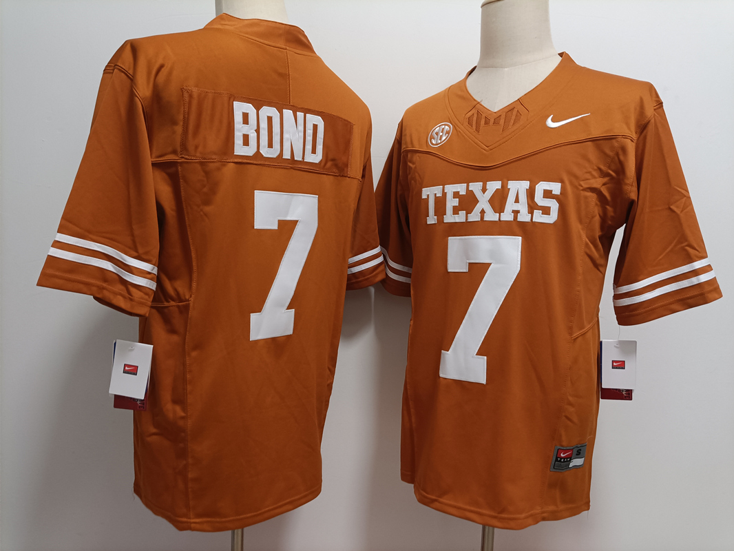 Texas Longhorns #7 Isaiah Bond Yellow FUSE Stitched Jersey