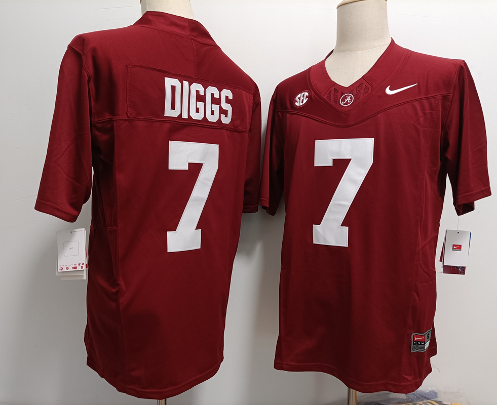 Alabama Crimson Tide #7 Trevon Diggs Red FUSE College Stitched Jersey