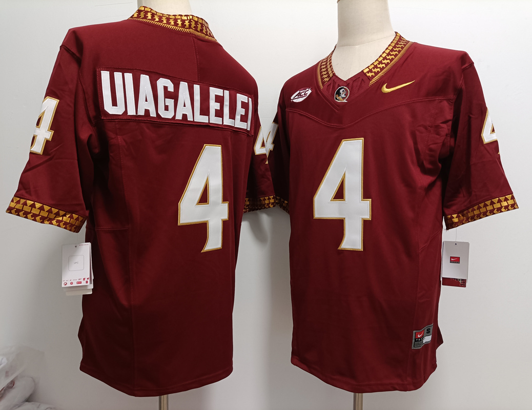 Florida State Seminoles #4 DJ Uiagalelei Red FUSE College Stitched Jersey
