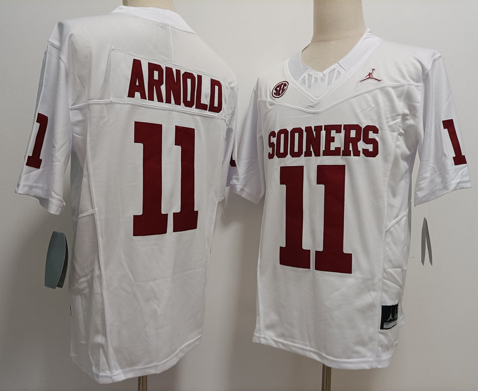 Oklahoma Sooners #11 Jackson Arnold White FUSE College Stitched Jersey