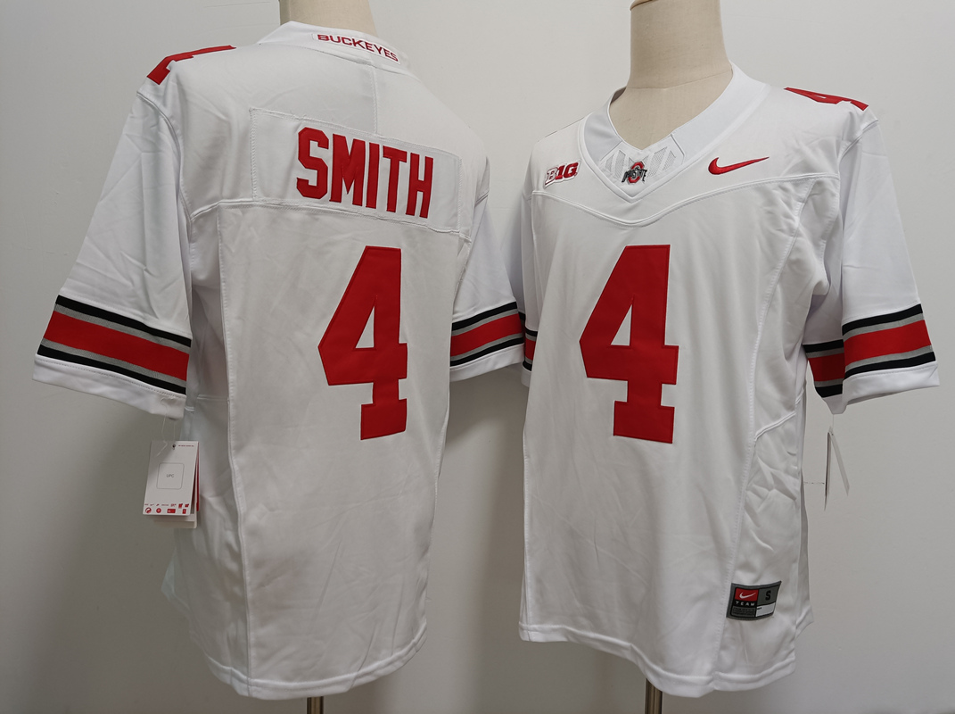 Ohio State Buckeyes #4 Jeremiah Smith White FUSE College Football Jersey