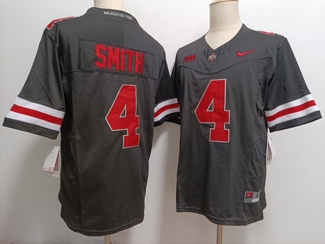Ohio State Buckeyes #4 Jeremiah Smith Black FUSE College Stitched Jersey