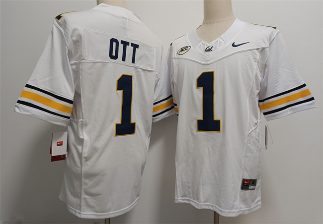 California Golden Bears #1 Jaydn Ott White F.U.S.E. Stitched Football Jersey