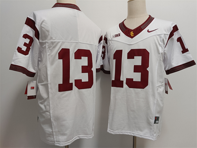 USC Trojans #13 Caleb Williams No Name White Stitched Jersey