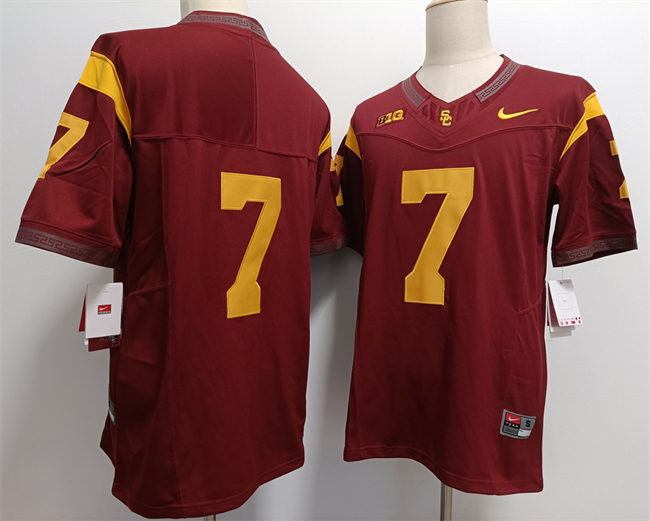 USC Trojans #7 Miller Moss Red No Name Stitched Jersey