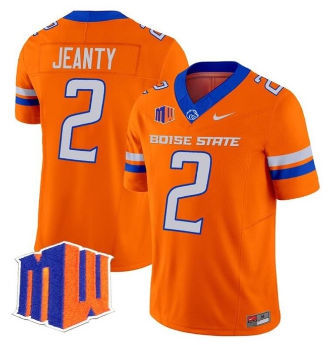 Boise State Broncos #2 Ashton Jeanty Orange Vapor Limited Stitched Football Jersey