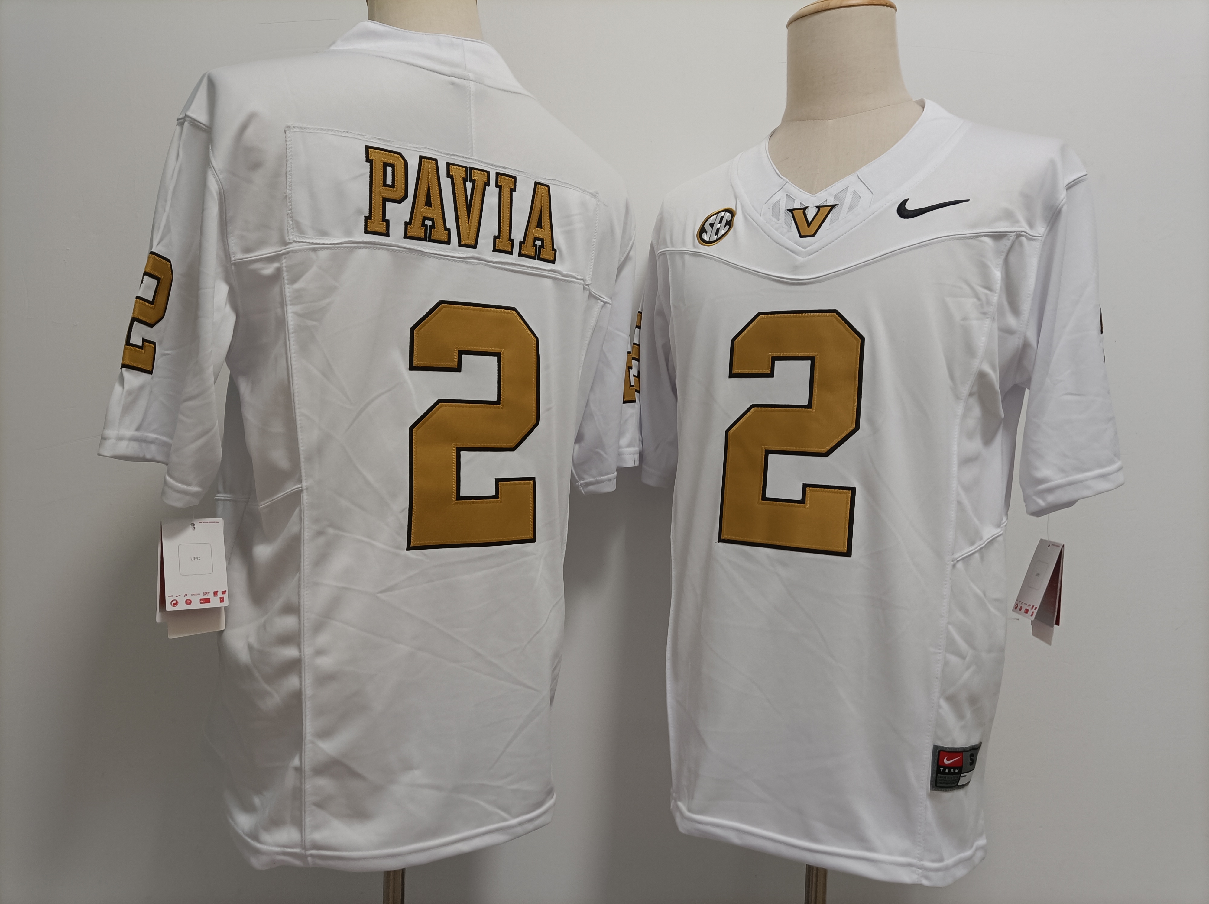 Vanderbilt Commodores #2 Diego Pavia White Gold FUSE College Football Jersey
