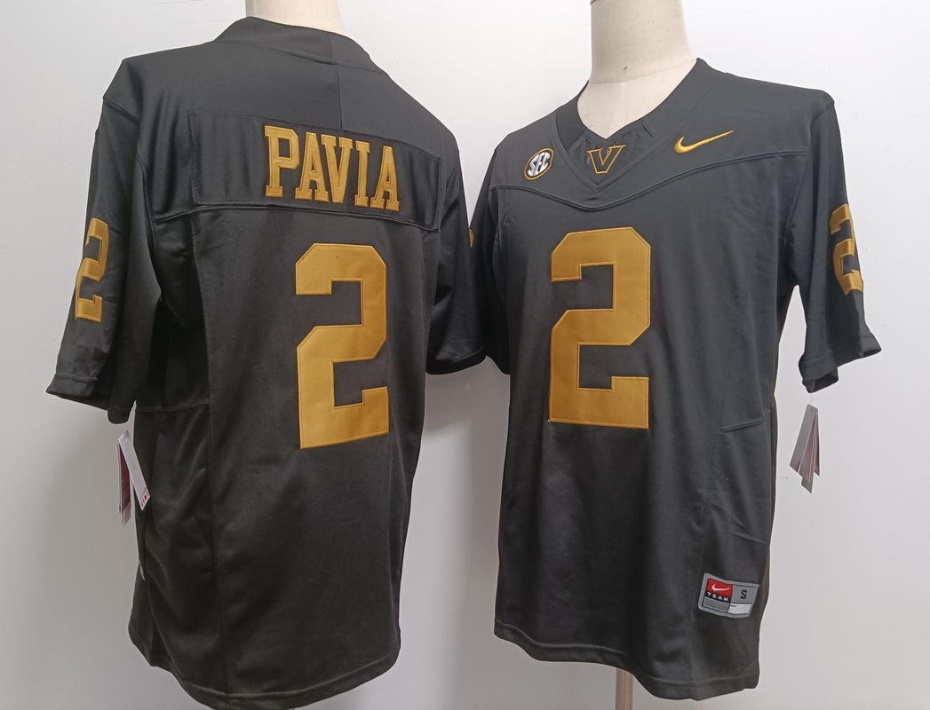 Vanderbilt Commodores #2 Diego Pavia Black Gold FUSE College Football Jersey