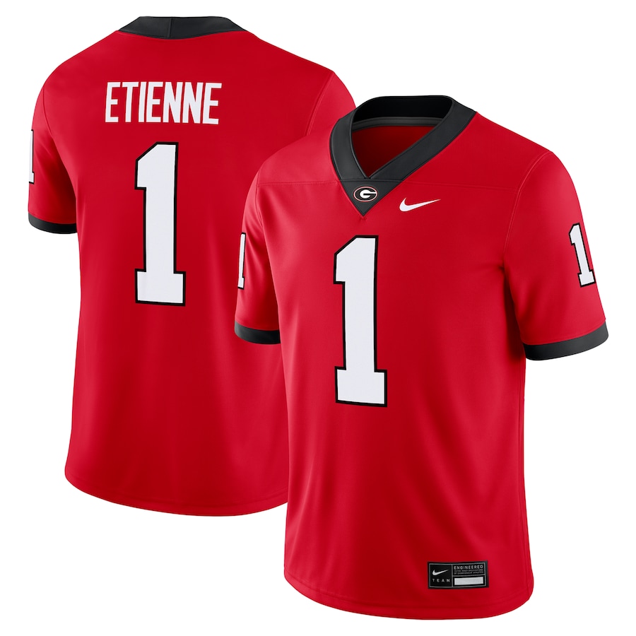 Georgia Bulldogs #1 Trevor Etienne Nike Red Football Game Jersey